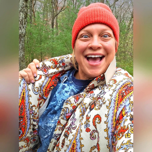 Mara Hoffman Levine puffer coat XL paisley oversized blazer - Picture 4 of 8